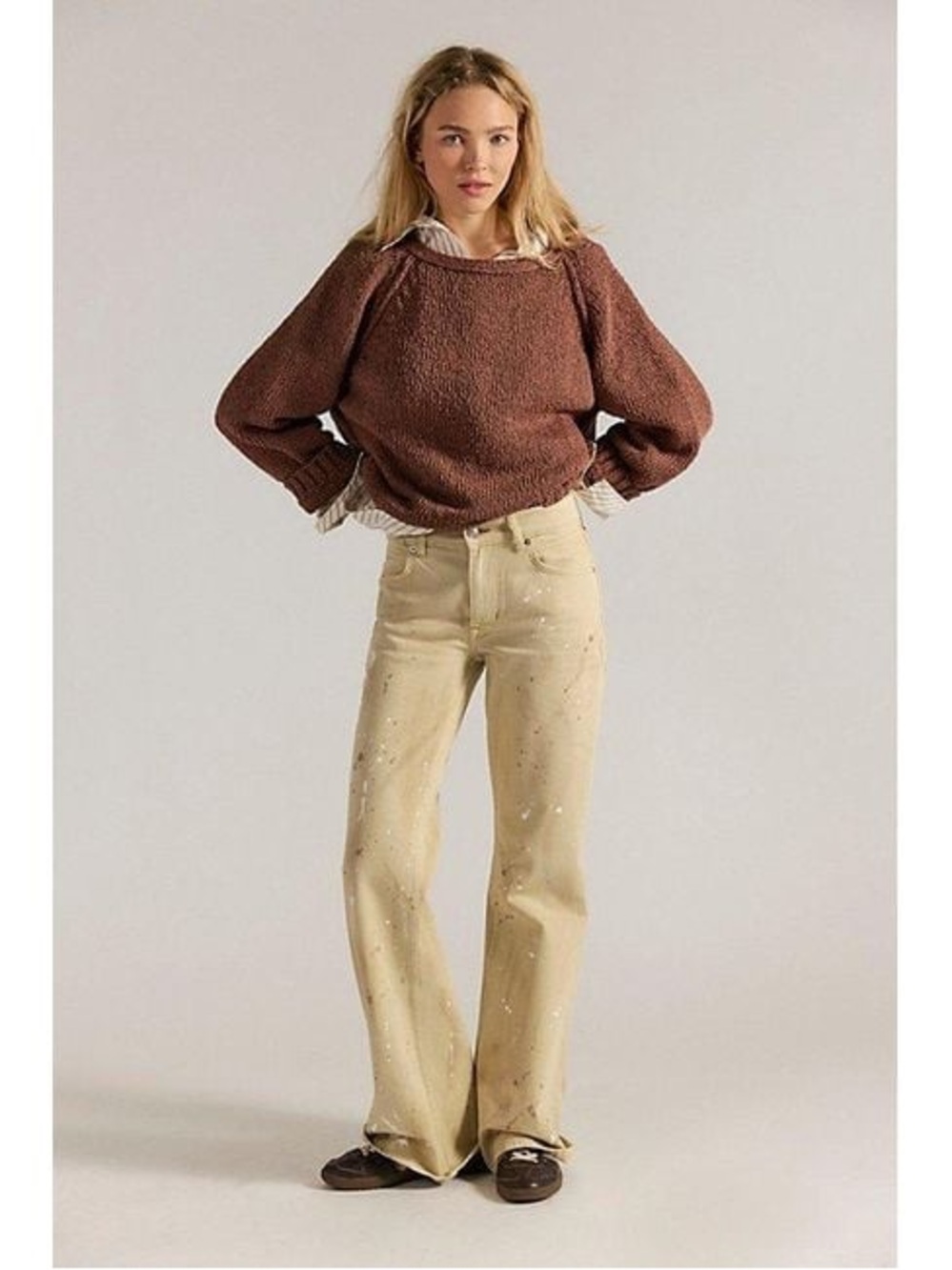 Free People Flare Women’s Cream High-Rise Jeans